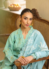 Sahar Winter Embroidered Khaddar 3 Piece Unstitched Suit S25W3PC D-06 OCEAN OPAL